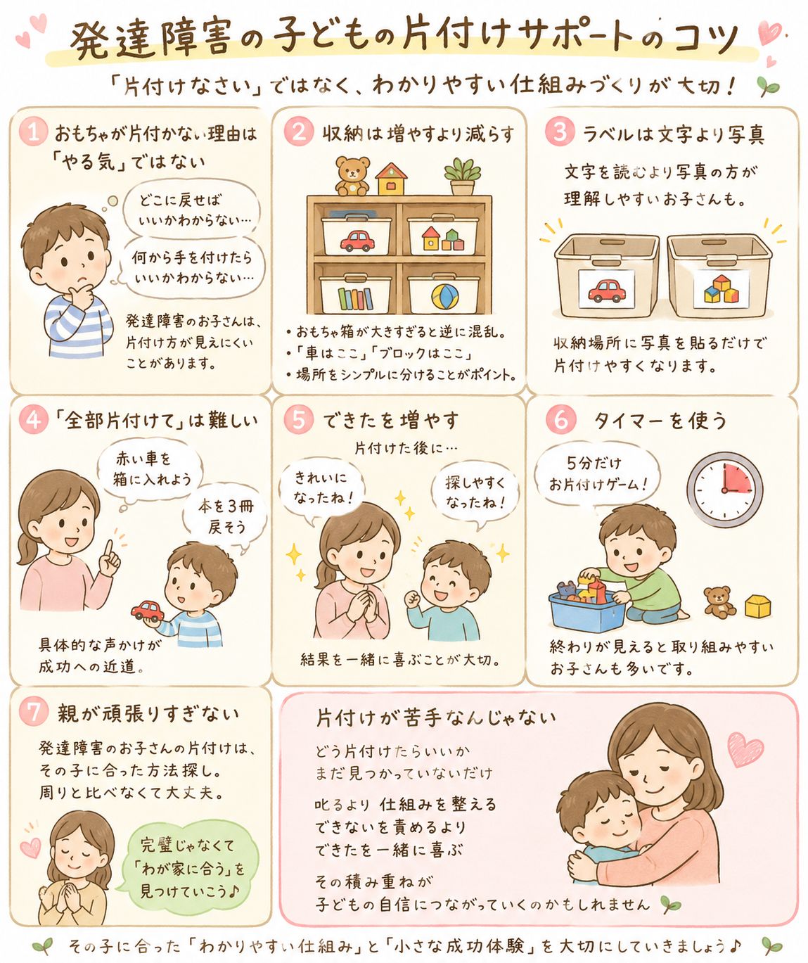 発達障害やグレーゾーンのお子さんの片付けは、仕組み作りがポイント